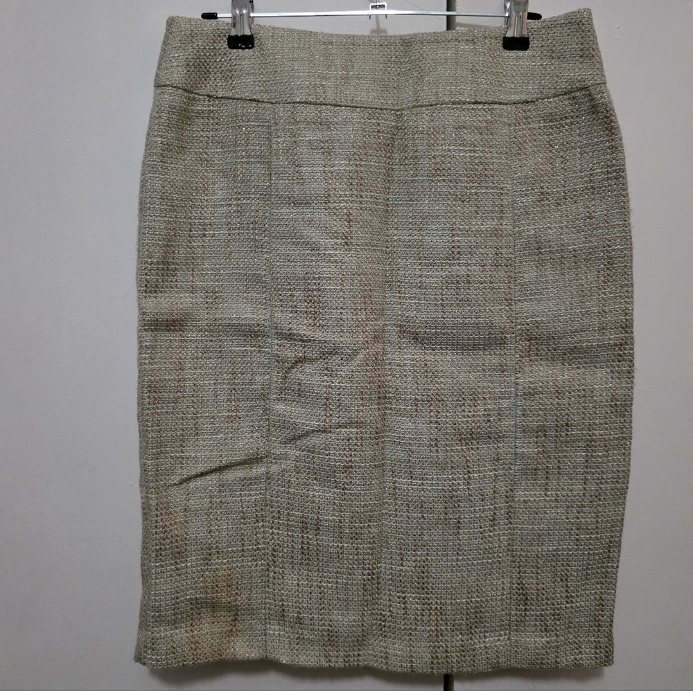 New York & Company Beige Tweed Pencil Skirt